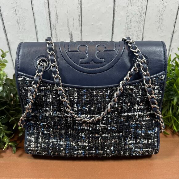Tory Burch Fleming Tweed Convertible Shoulder Bag - Picture 2 of 14